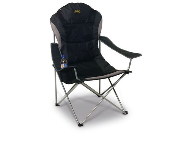 Camping foldestol Tobago med armlæn sort / grå fra